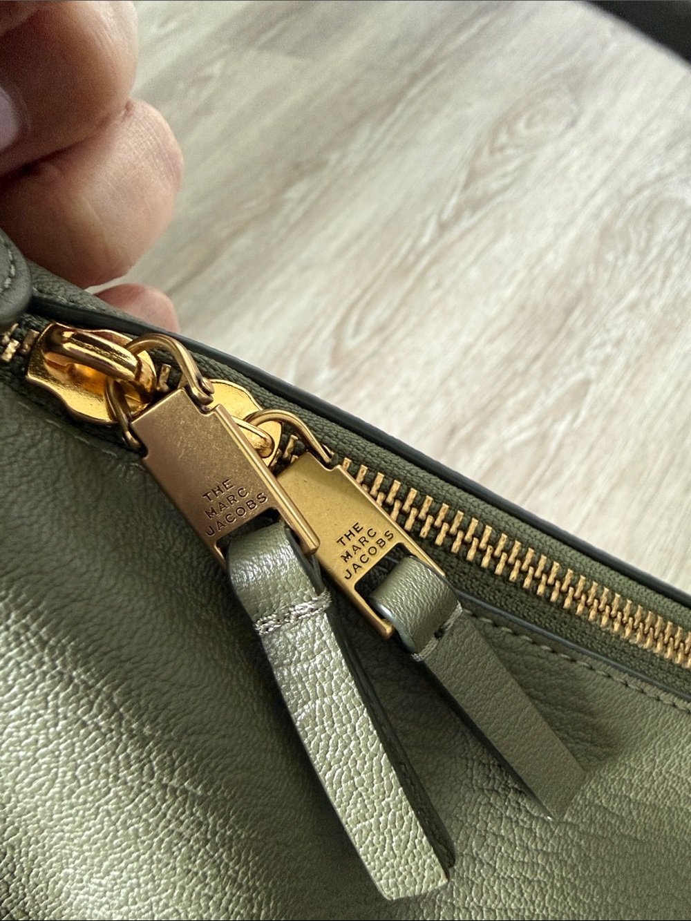 Marc Jacobs Olive Green Crescent Shoulder Bag with Mixed-Metal Chain - Picture 5 of 6